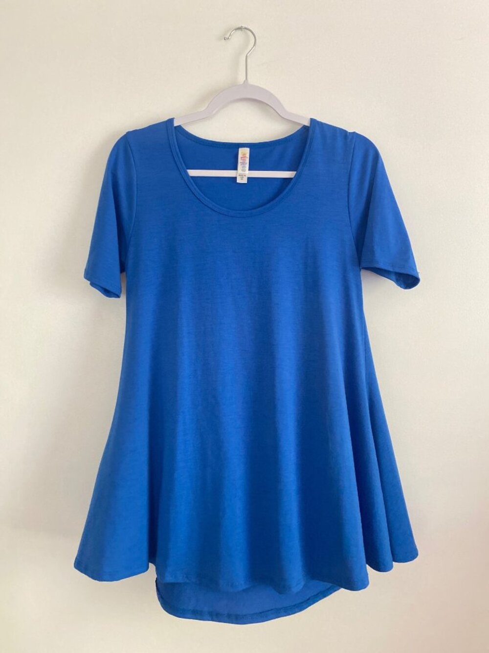 LuLaRoe Blue Swing Tunic Top With Short Sleeves Women's XS